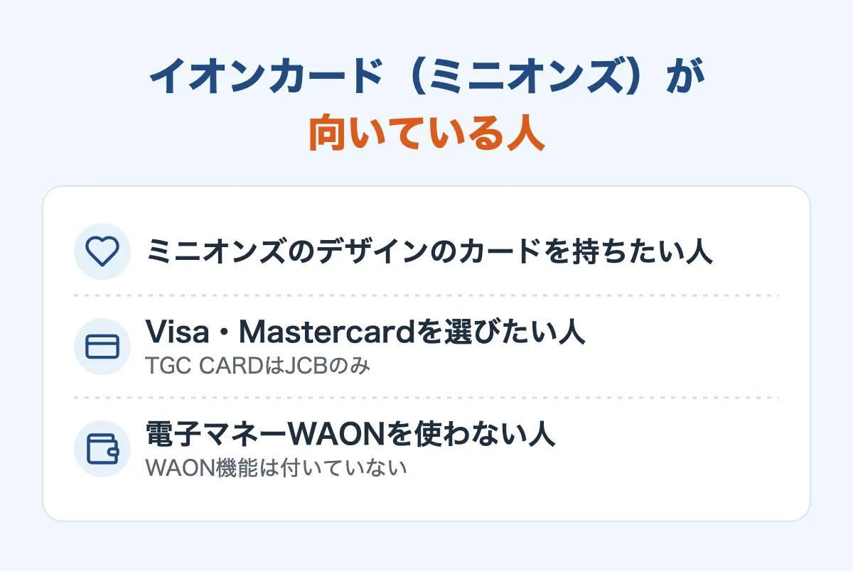 イオンカード（ミニオンズ）が向いている人